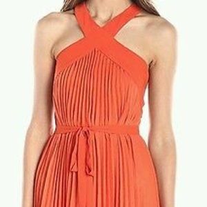 BCBG Pleated tie waist dress